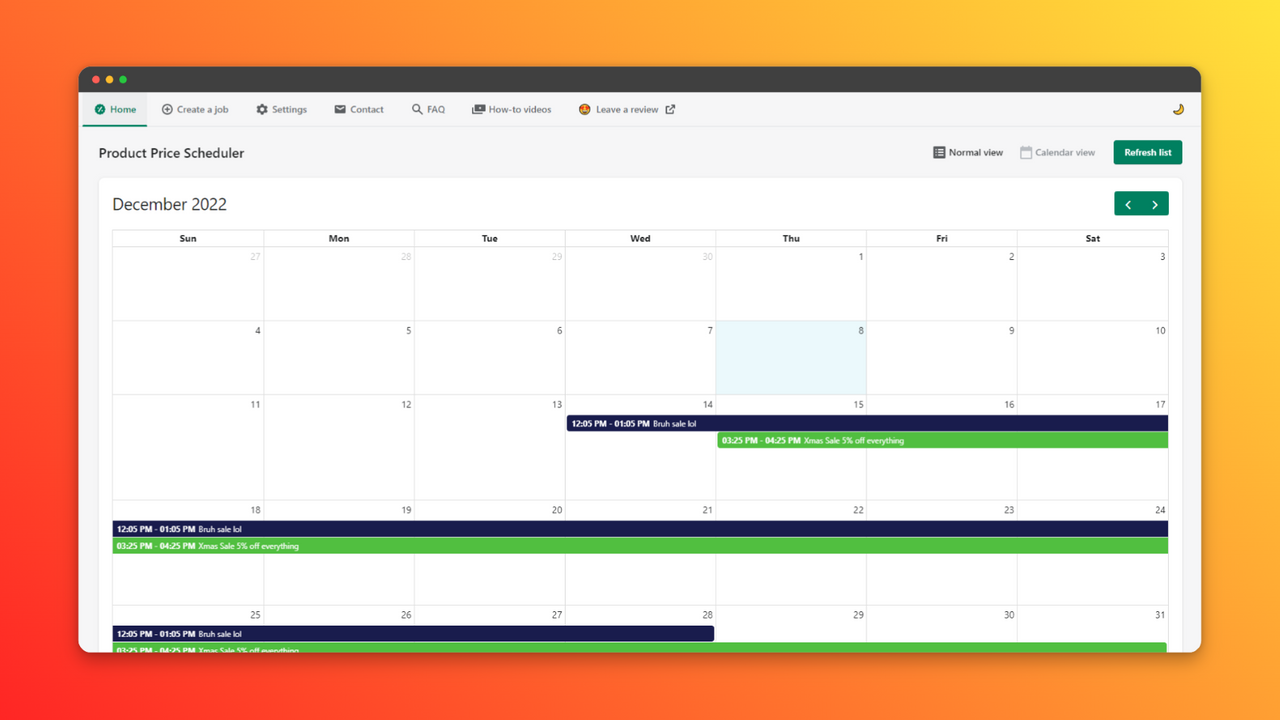 Prijsbewerking en planning met Price Scheduler