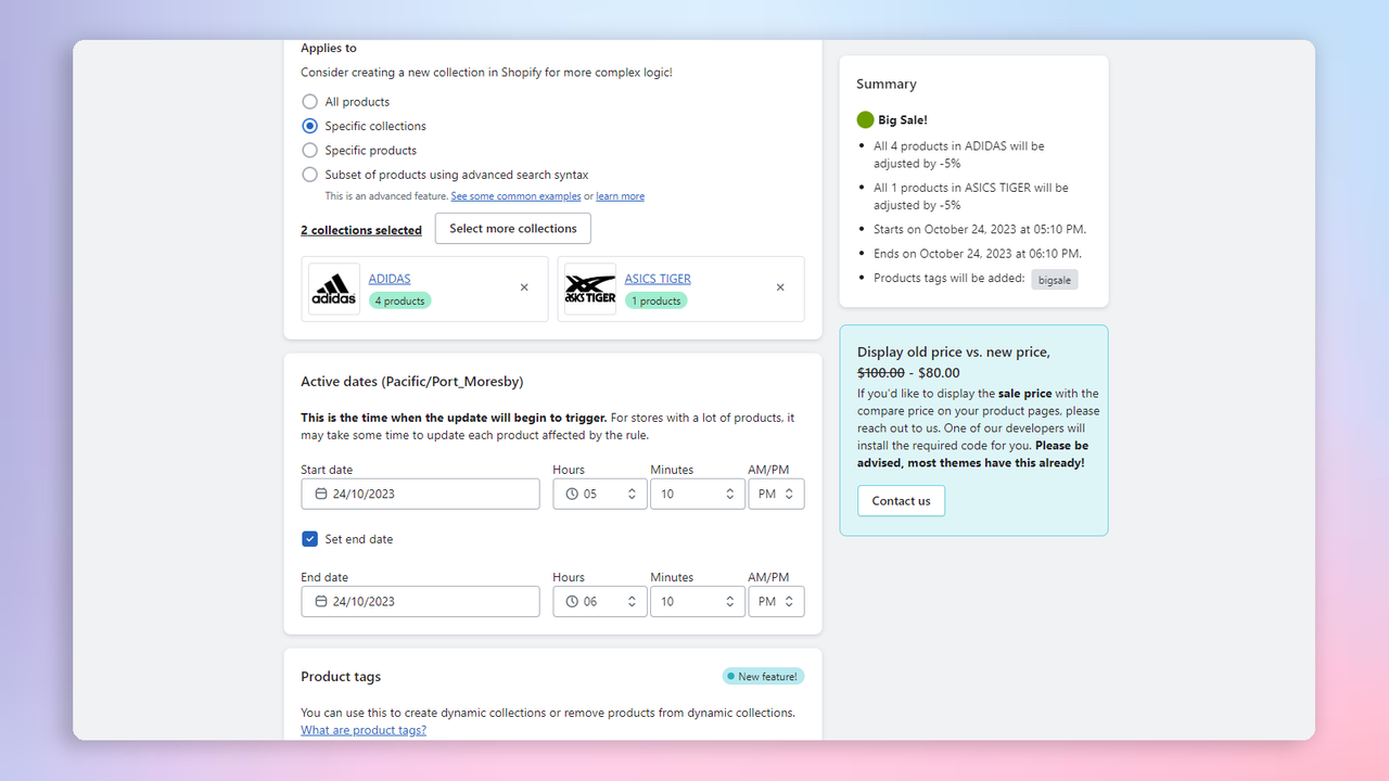 Edición y programación de precios con Price Scheduler