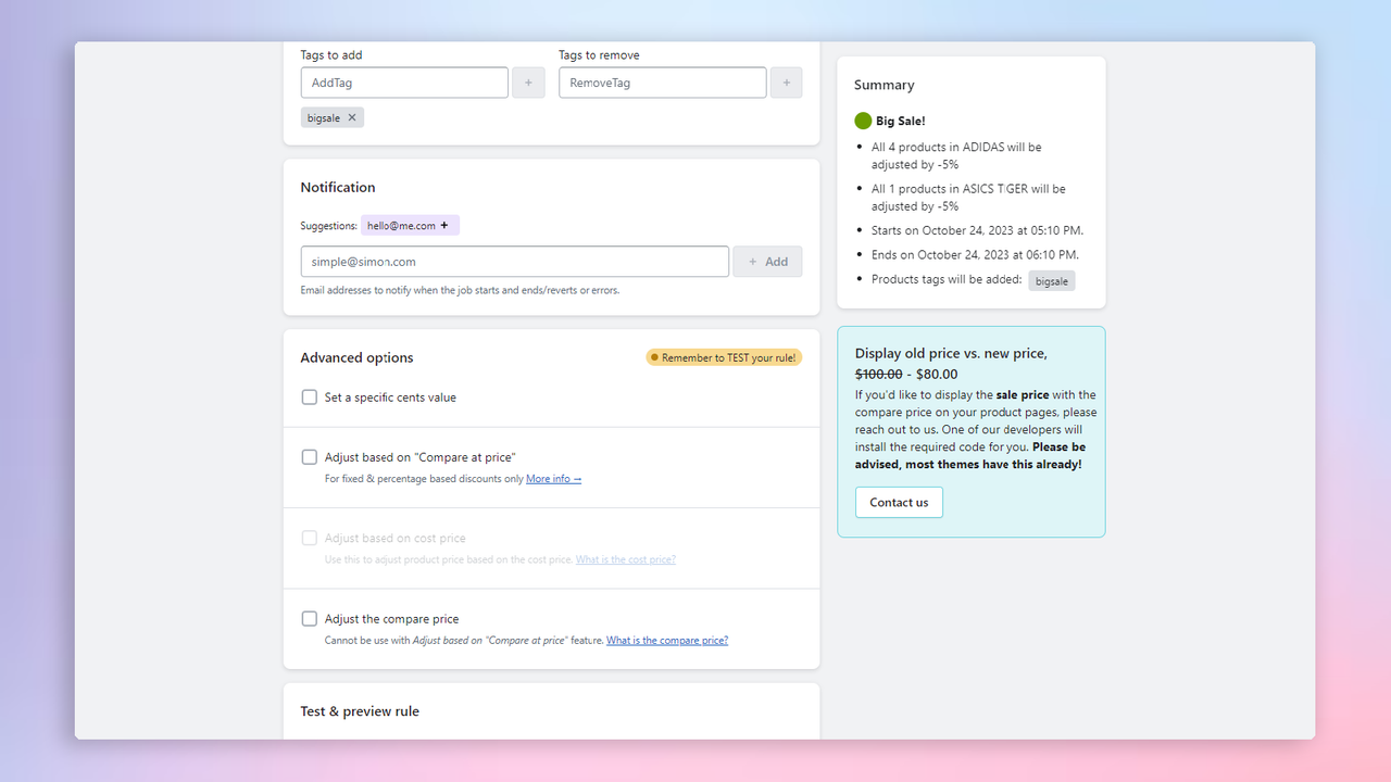 Preisbearbeitung und -planung mit Price Scheduler