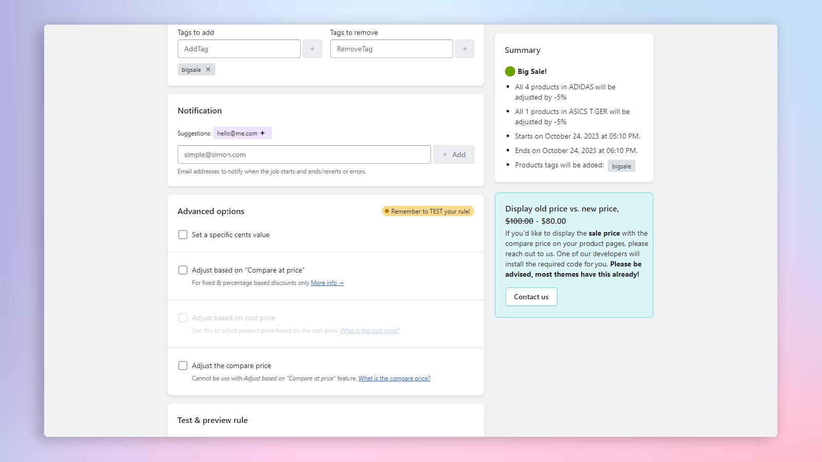 Preisbearbeitung und -planung mit Price Scheduler