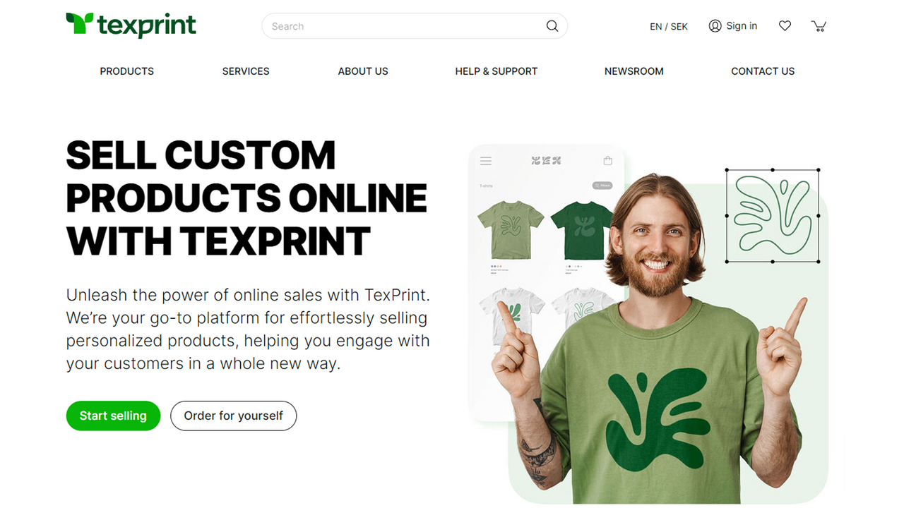 Sell customised products online