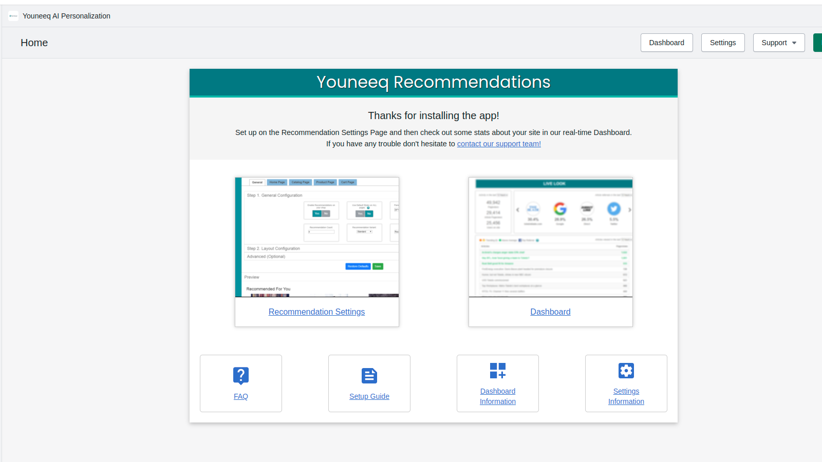 Youneeq AI Personalization Screenshot