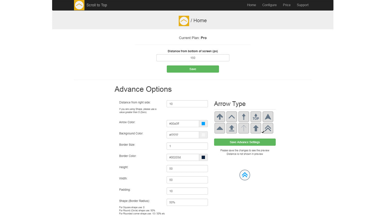 Interface do Aplicativo Rolar para o Topo