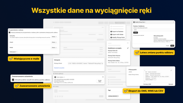 Globe - Dane punktu odbioru na stronie zamówień w Shopify