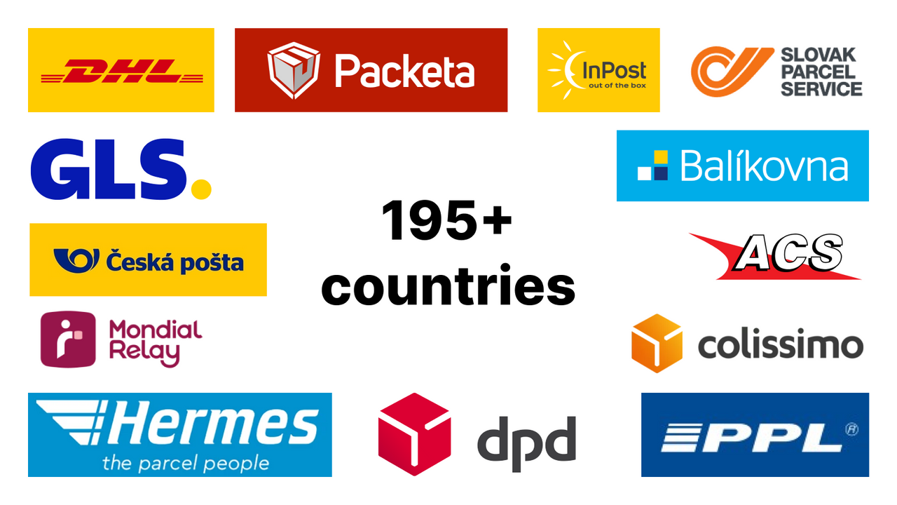 Globe - Map of supported countries and carriers pickup points