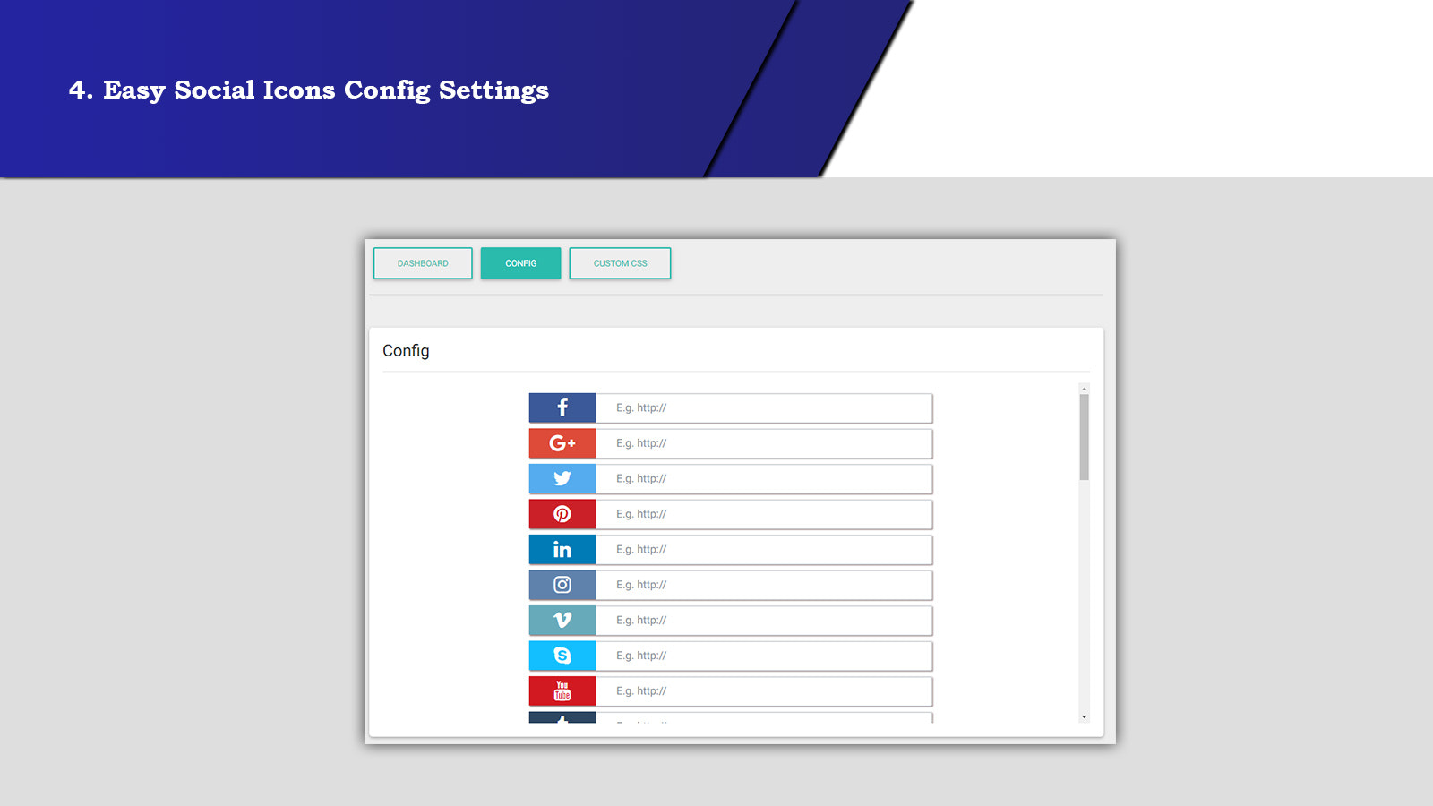 Configuratie Instellingen Sociale Pictogrammen