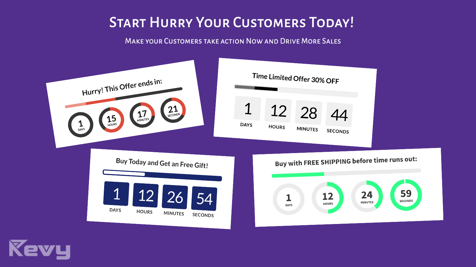 Revy Countdown Timer is perfect for sales and holiday sales.