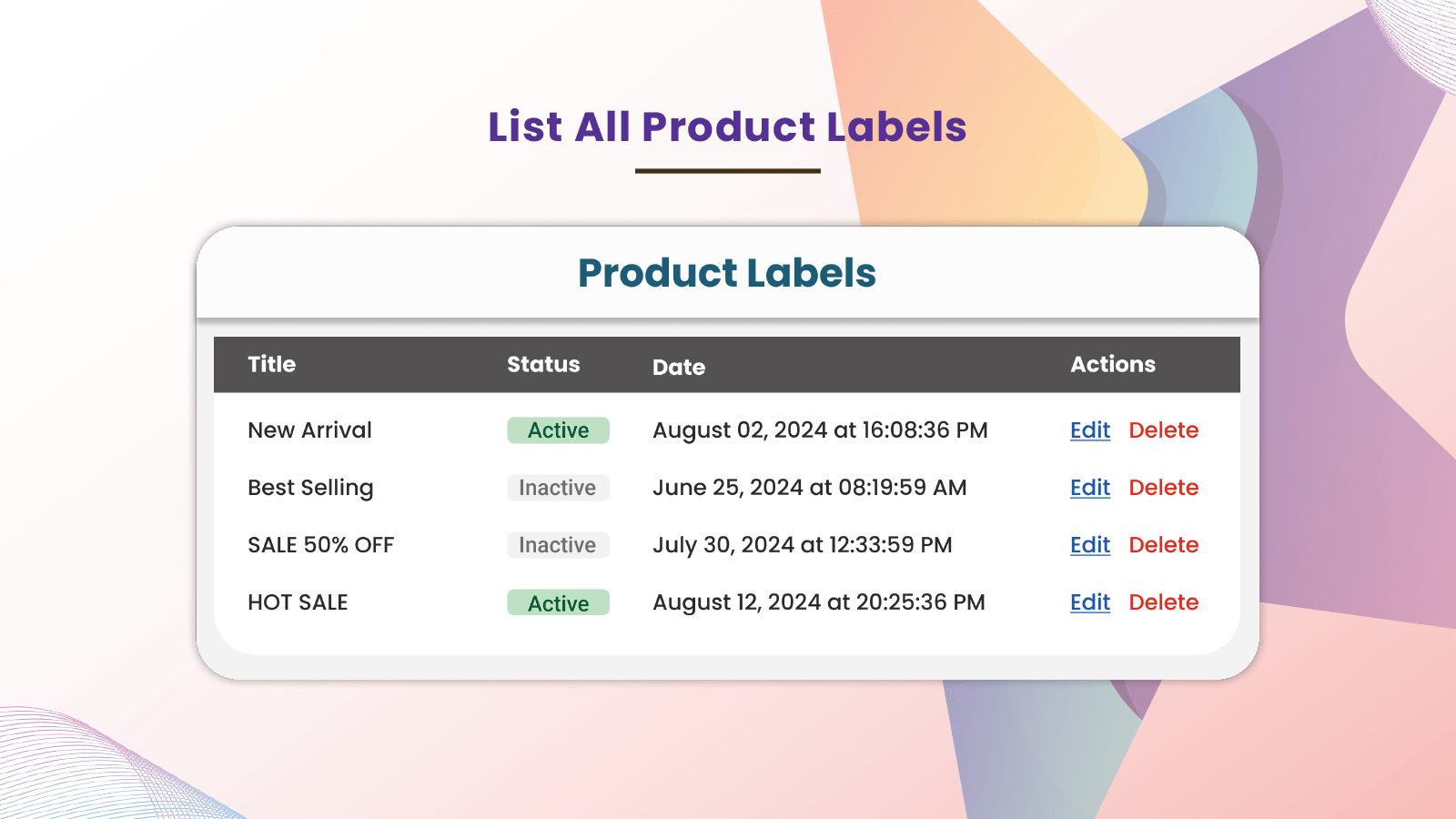 STAR Product Labels & Badges Screenshot