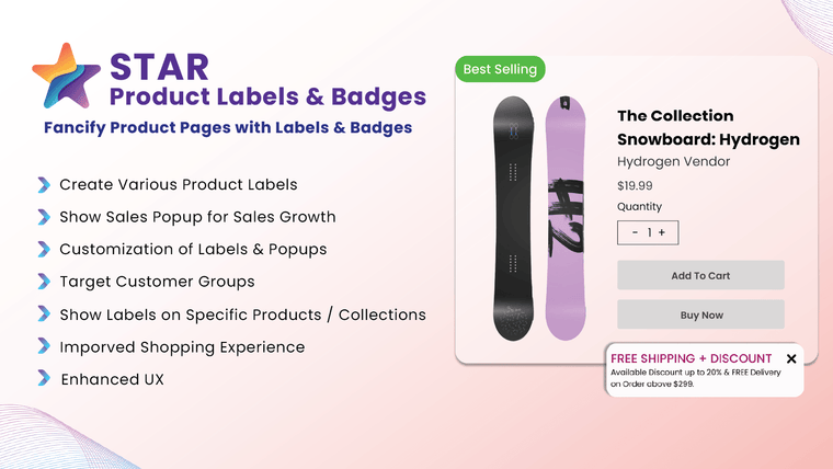 STAR Product Labels & Badges Screenshot