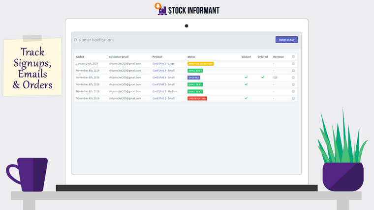 Stock Informant Restock Alert Screenshot