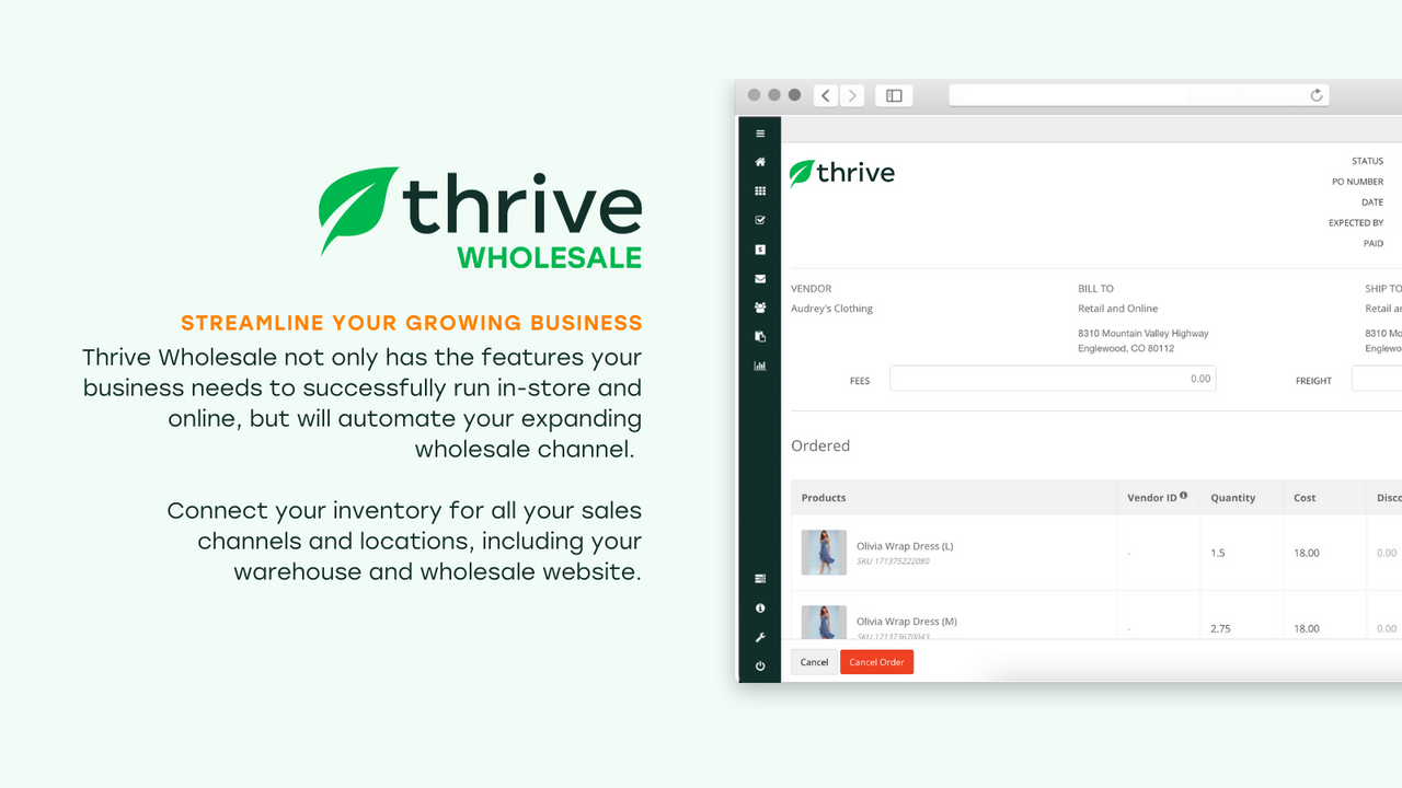 Thrive Wholesale. Sälj mer produkt med denna funktion