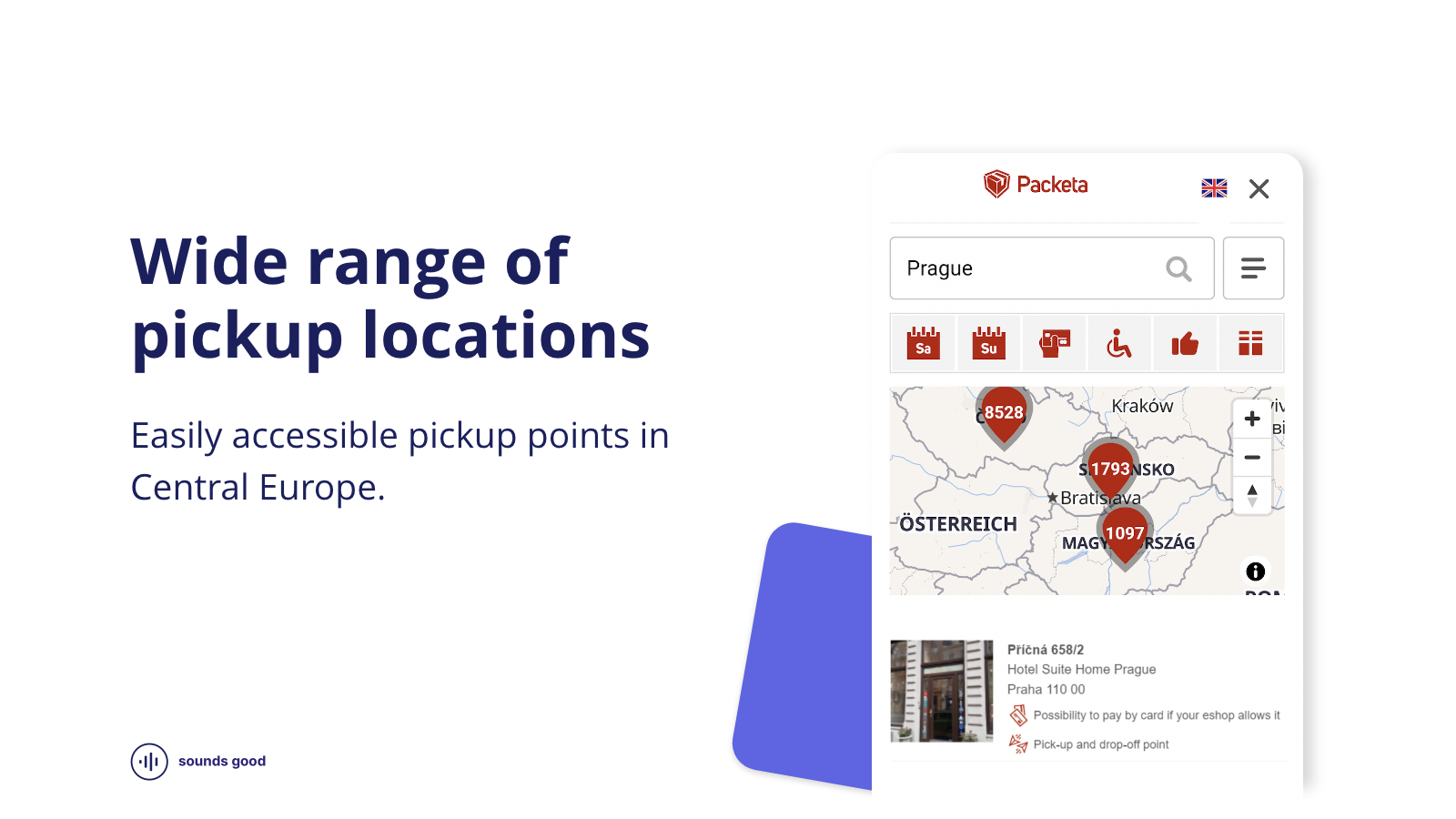 Modal for map selection of pickup point