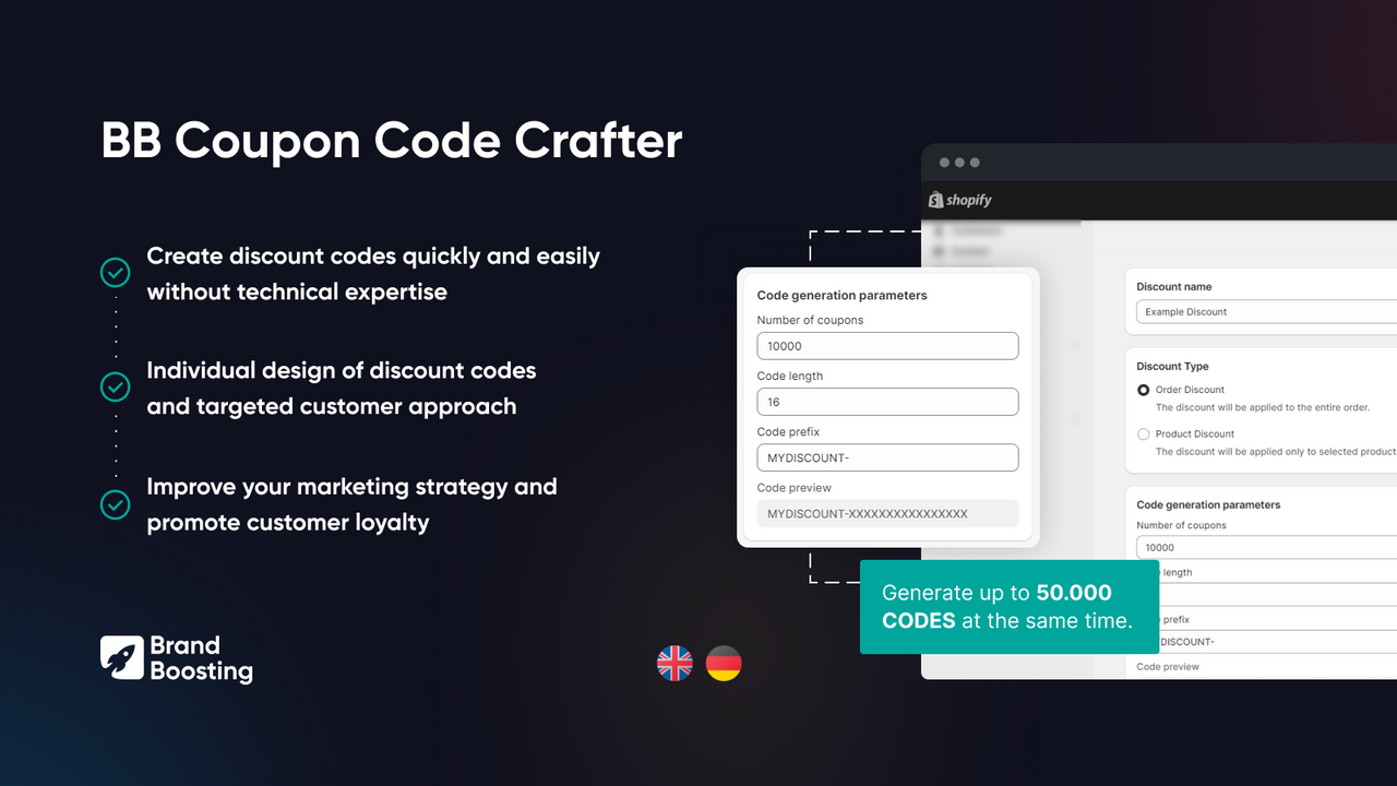 BB Coupon Code Crafter Screenshot