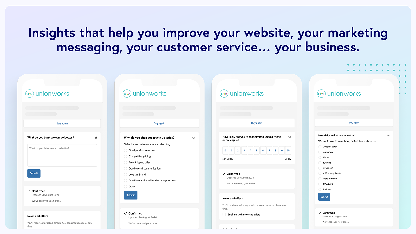 Recoge conocimientos de datos de cero partes con encuestas post compra