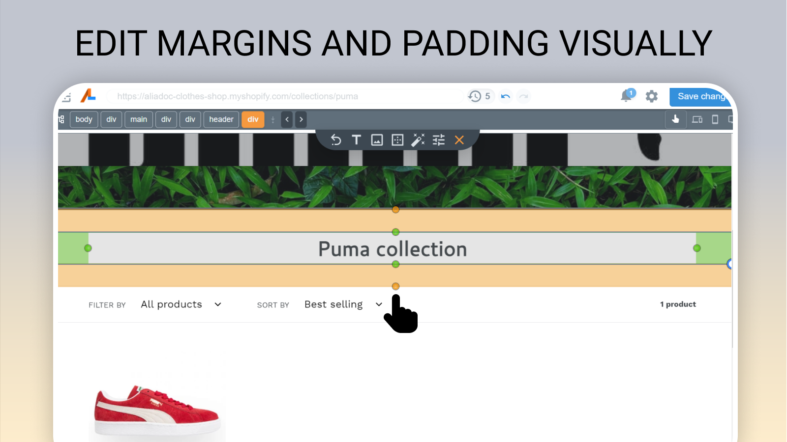 Modifiez visuellement les marges et l'espacement de n'importe quel élément