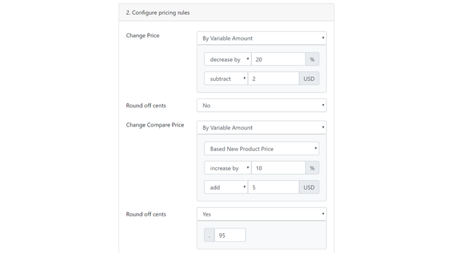 Specify pricing rules