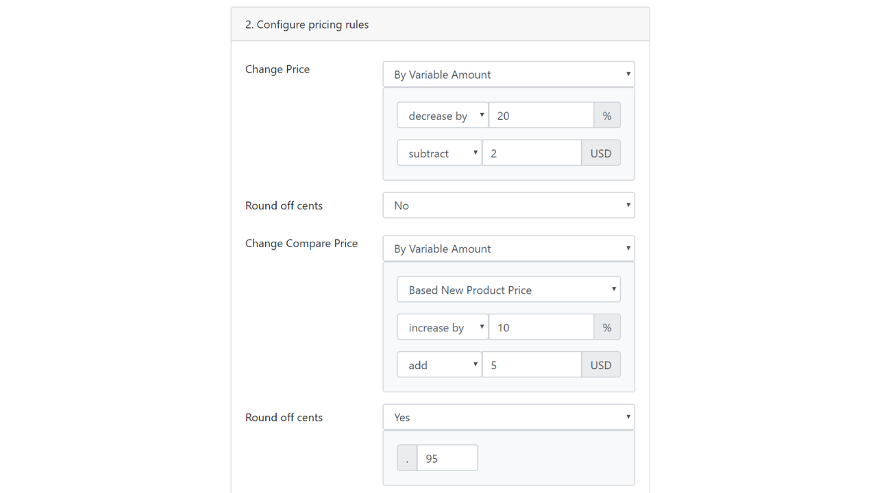 Specify pricing rules