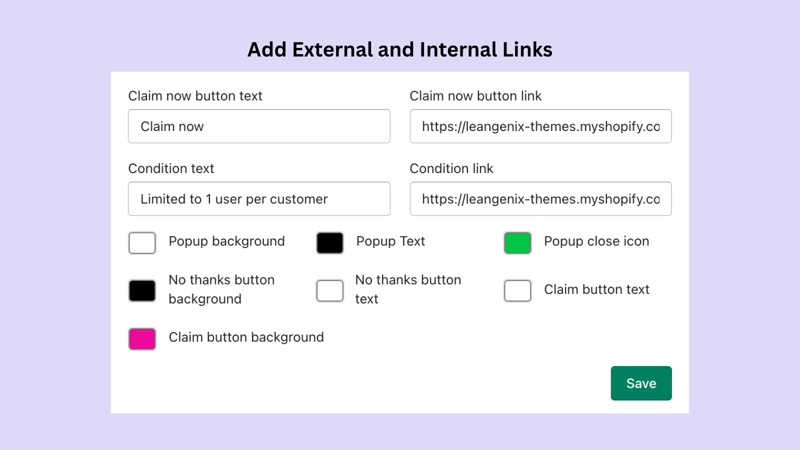 Adicionar links externos e internos