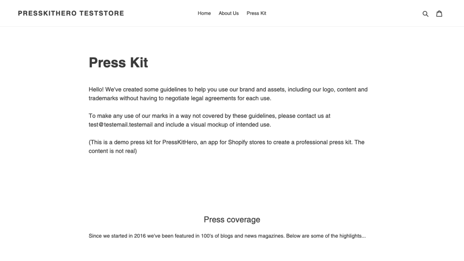 Pressify: Press Kit Builder Screenshot