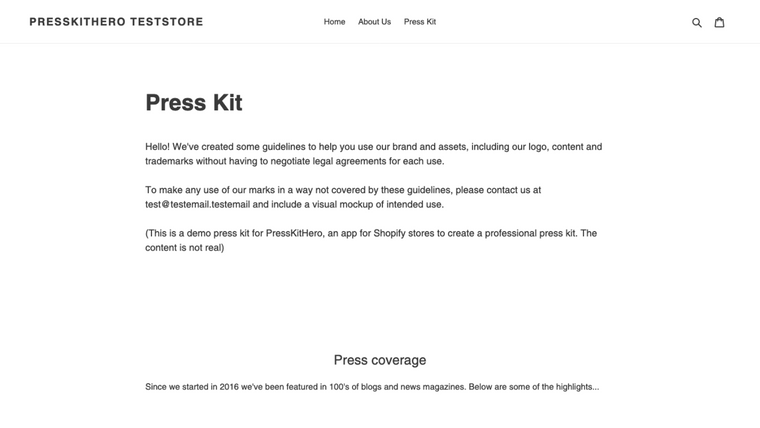 Pressify: Press Kit Builder Screenshot