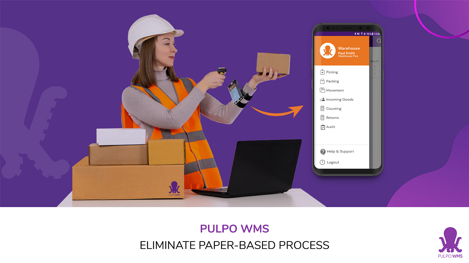 PULPO WMS Mobilapp för lagerförvaltning