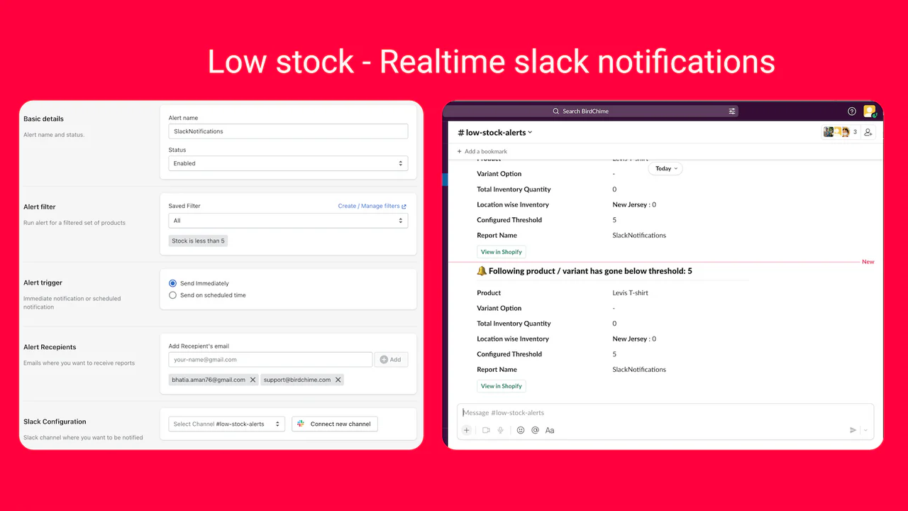 Alertes immédiates sur Slack