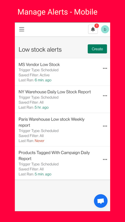 Manage low stock alert