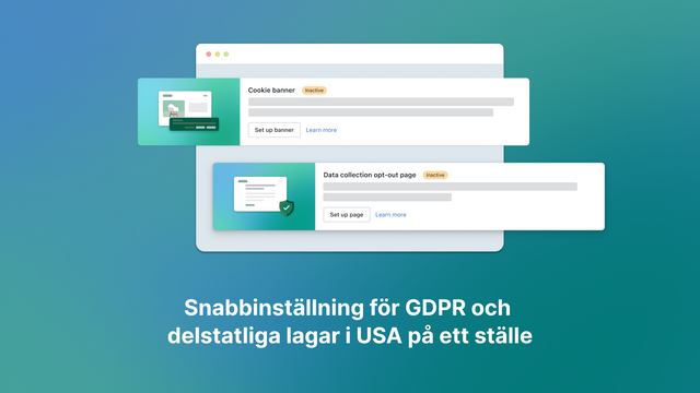 Snabbinställning för GDPR och delstatliga lagar i USA på ett stä