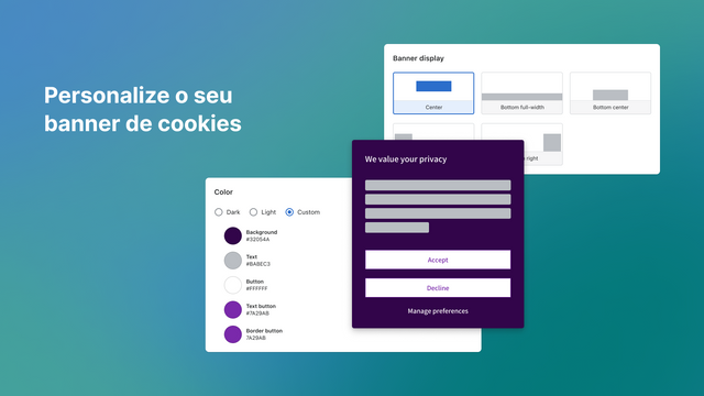 Personalize o seu banner de cookies