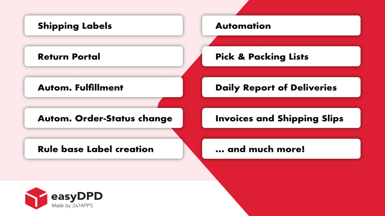 easyDPD Funktionsumfang für den DPD Versand in Shopify