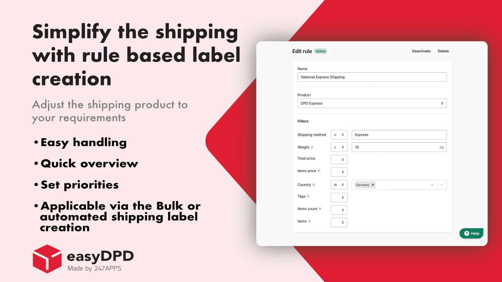 easyDPD | DPD Shipping Labels - DPD Versand über Shopify - Shopify App  Store | Shopify App Store