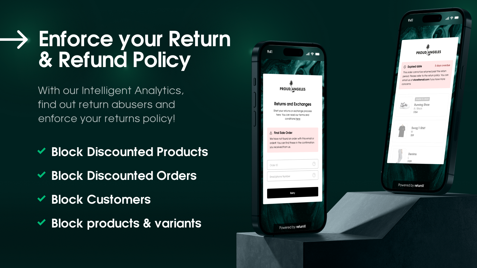 Enforce Return Policy | Block Product, order, customers