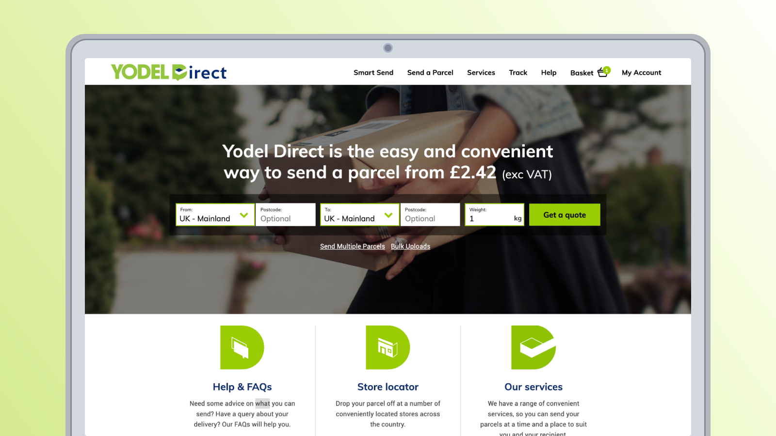 Envie pedidos do Shopify com Yodel