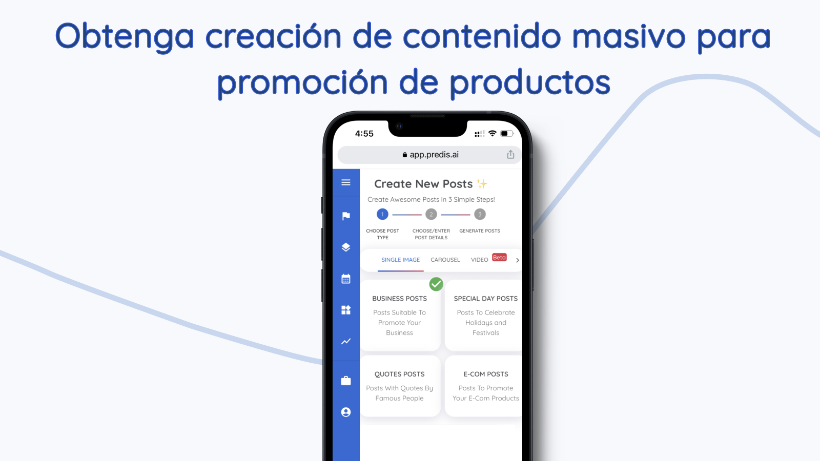 Creación de contenido con IA. Genera ideas en masa