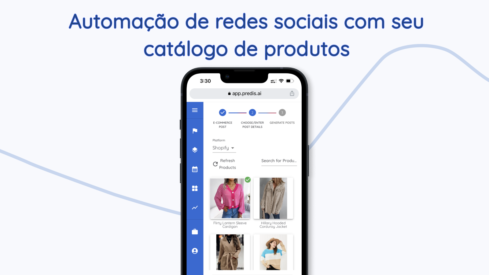 Automação de mídias sociais com base no seu catálogo de produtos