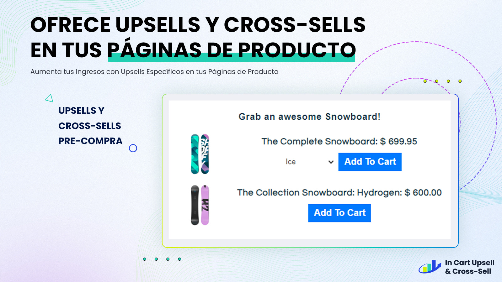 Offer upsells & cross sells on the product page