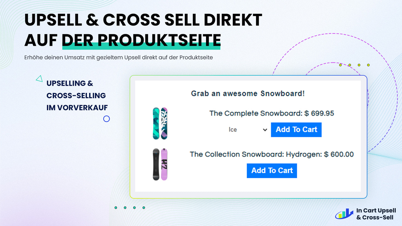 Offer upsells & cross sells on the product page