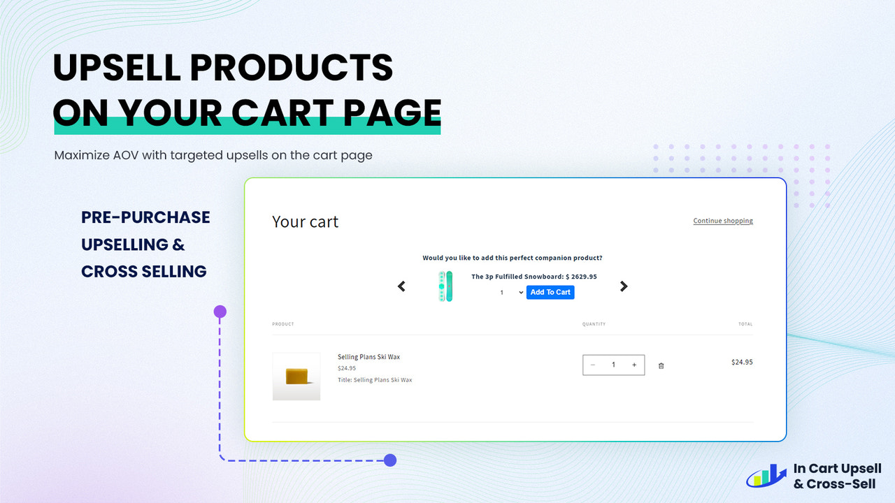 Ofereça upsells e cross-sells na página do carrinho