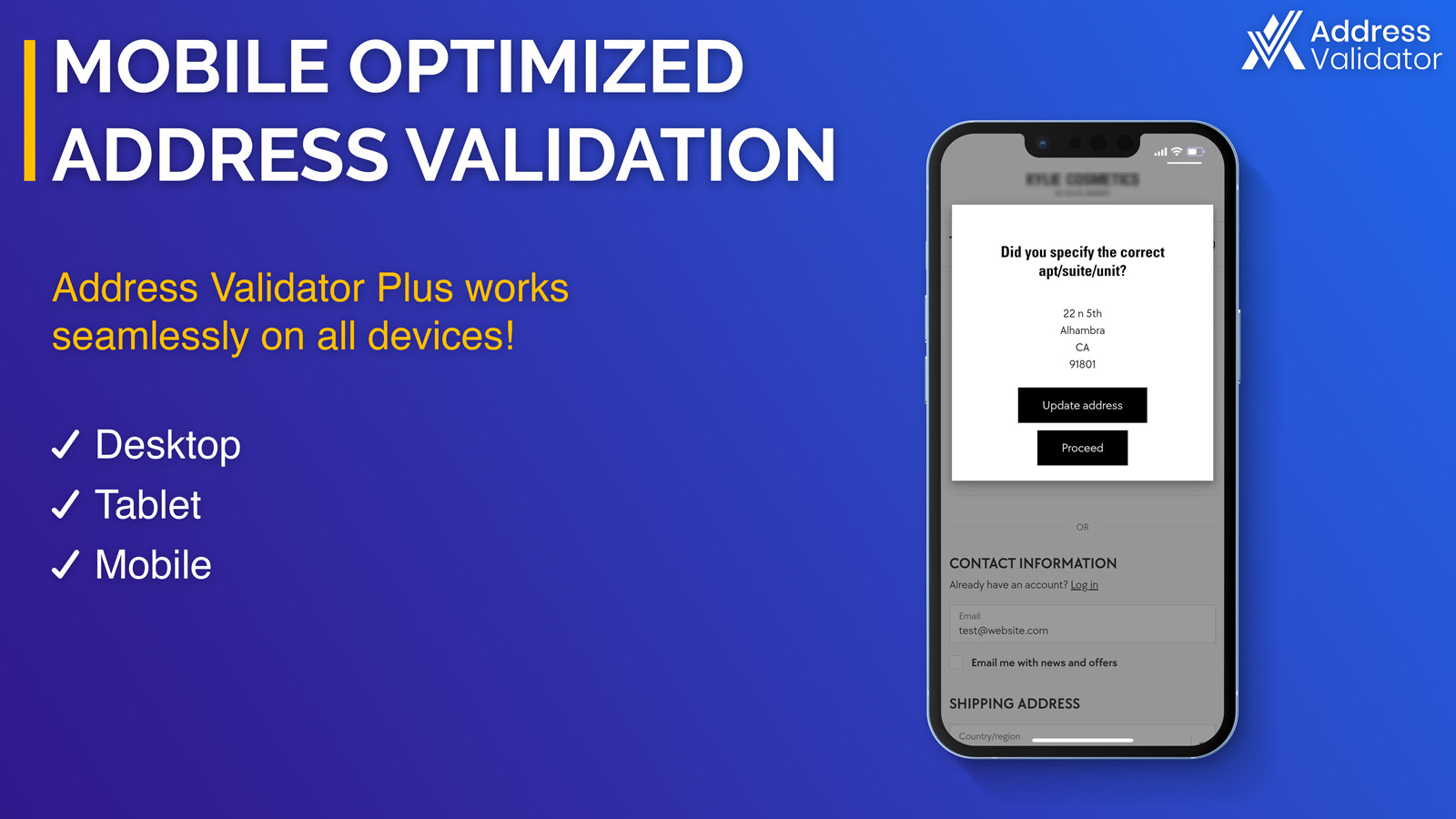 mobile responsive address validation