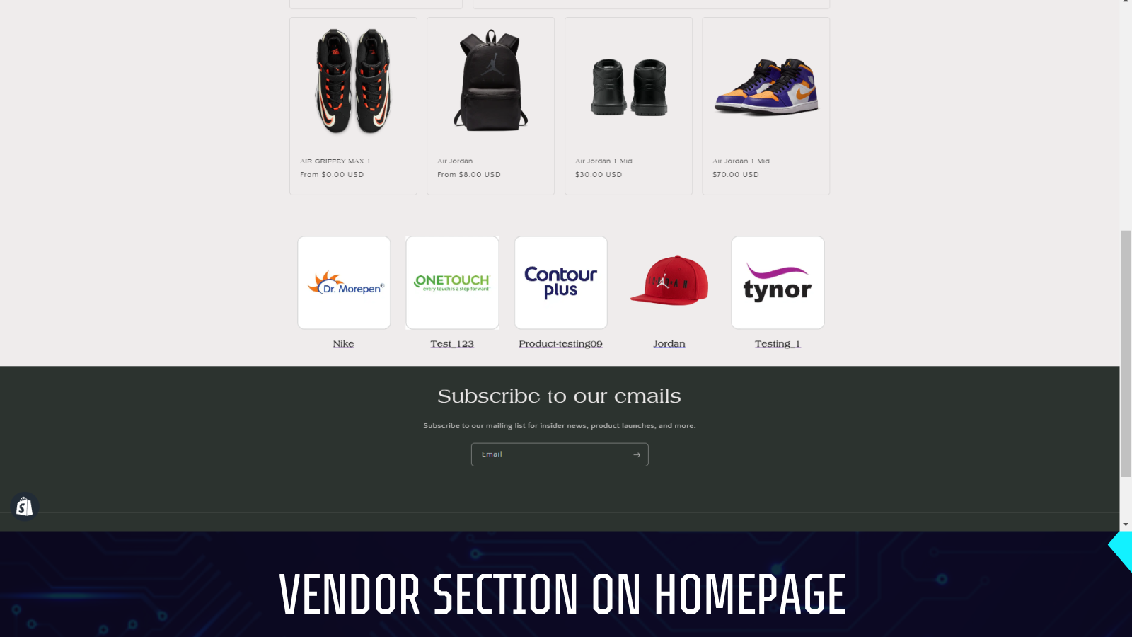 Vendor Sections by MDG Screenshot