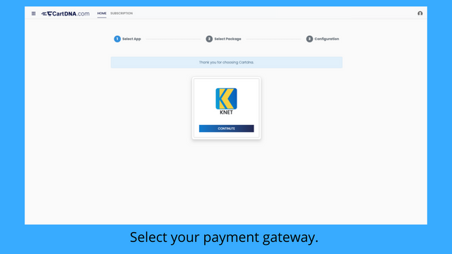 Vælg din betalingsgateway. 