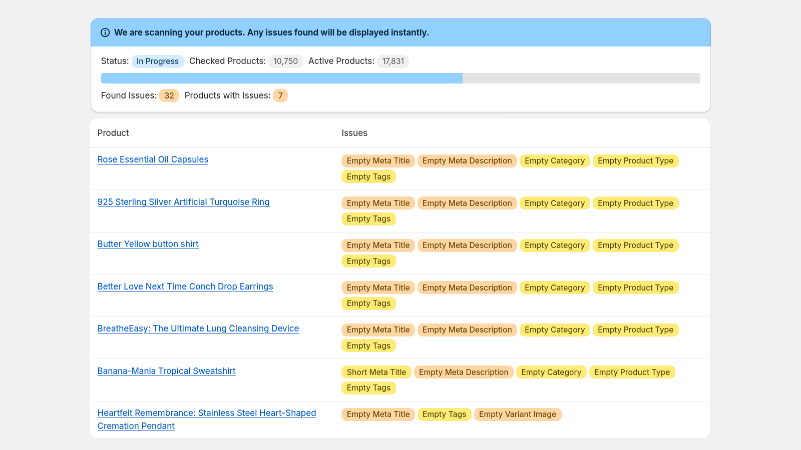 Bird Product Checker Screenshot