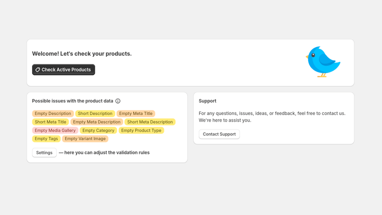 Bird Product Checker Screenshot