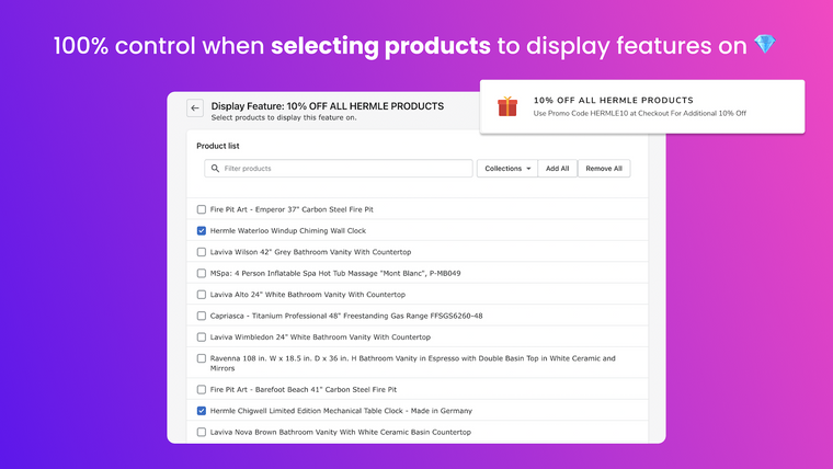 Pretty Product Features Screenshot