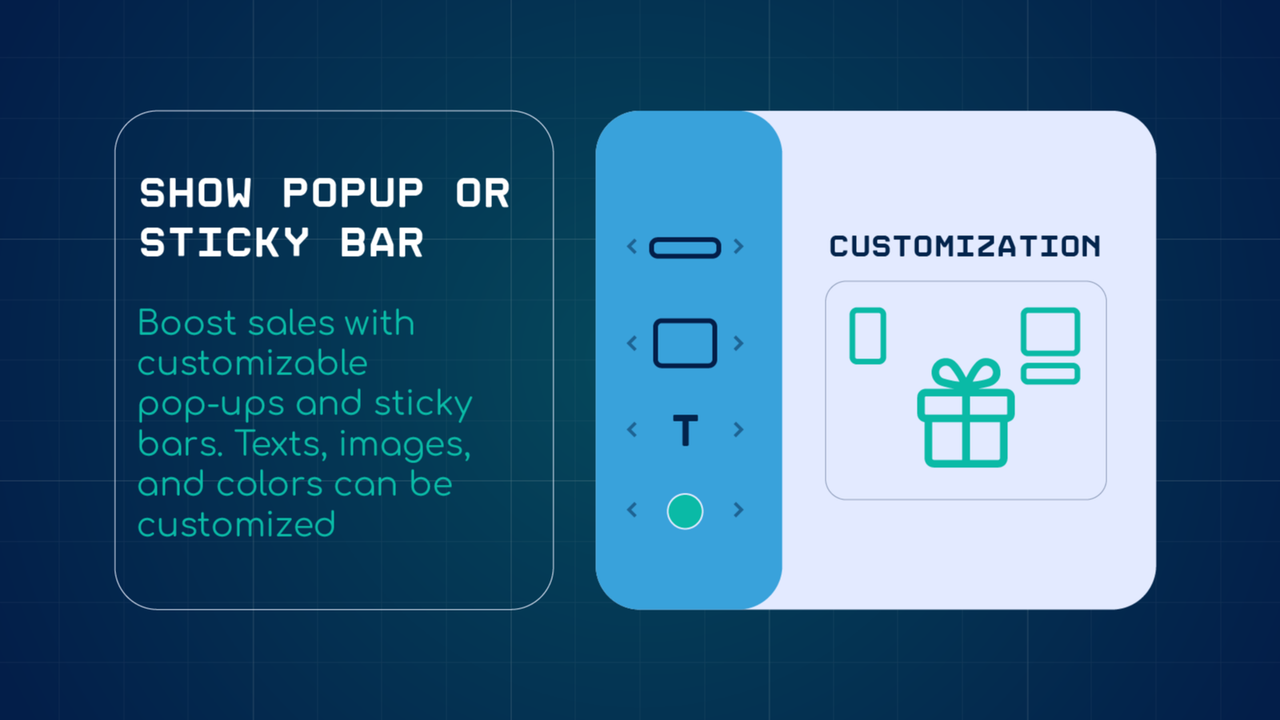 Show popup or sticky bar