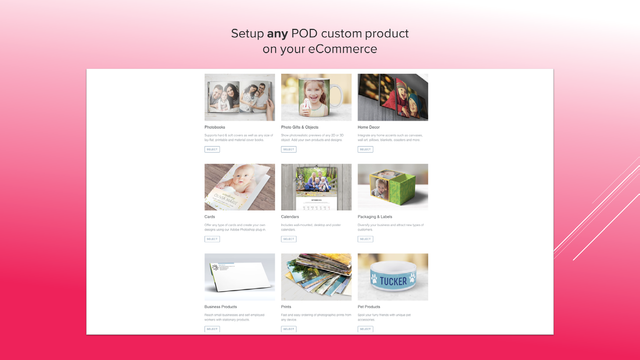 Ofrece cualquier producto personalizado POD & Web2Print