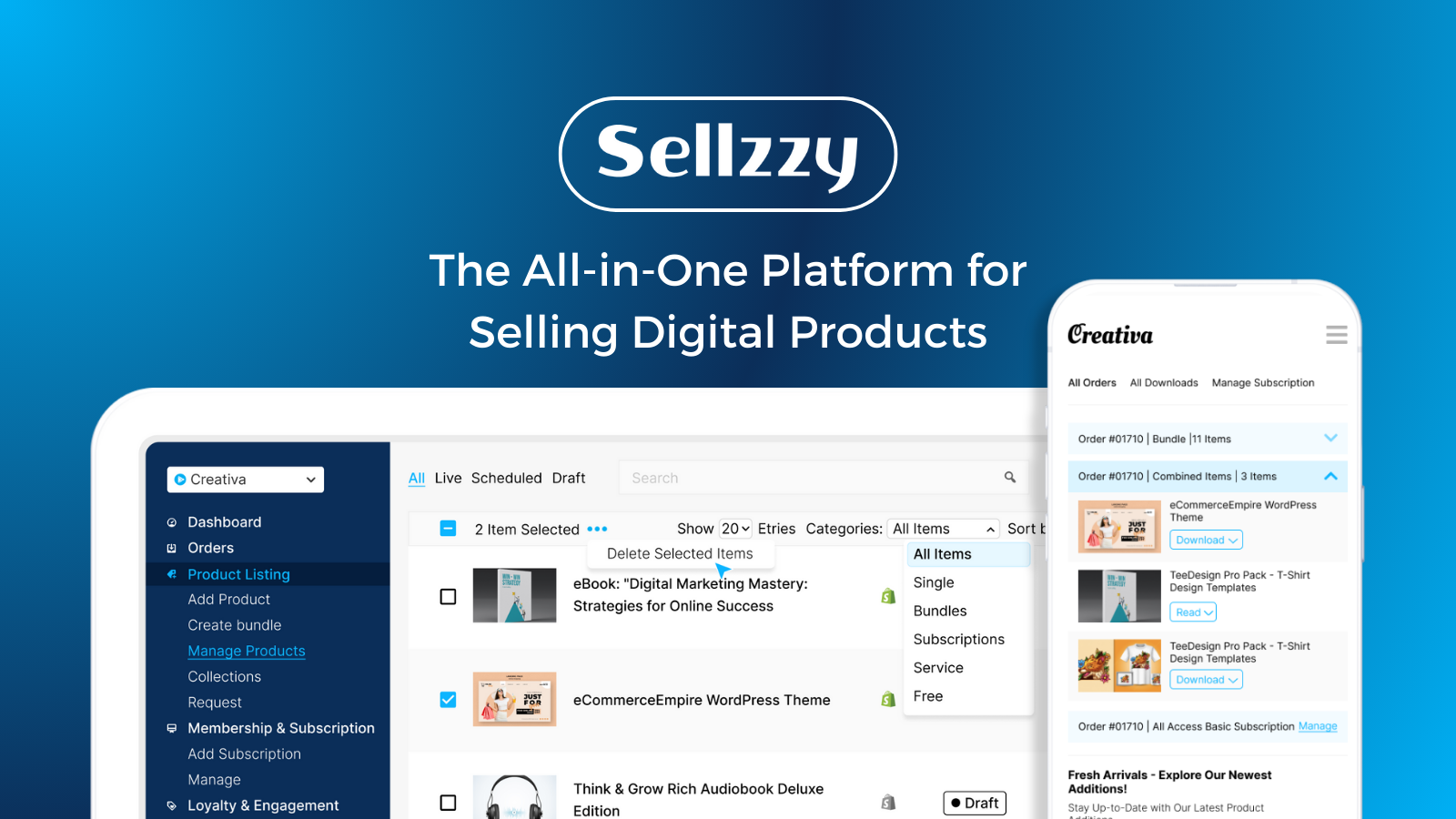 Sellzzy ‑ Easy Digital Sales Screenshot