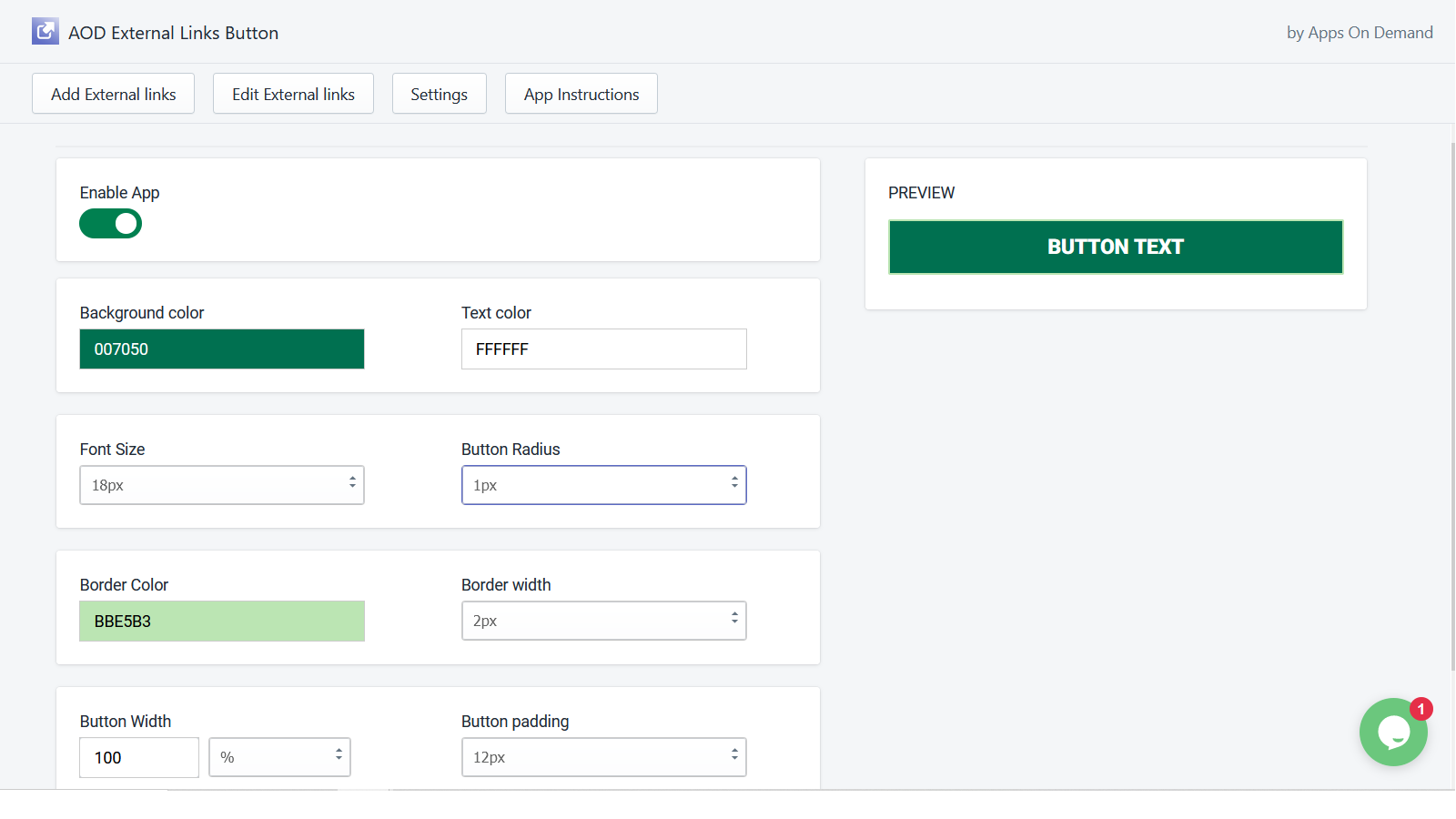 Configuraciones del panel de administración