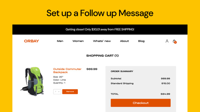 barra de envío gratuito shopify