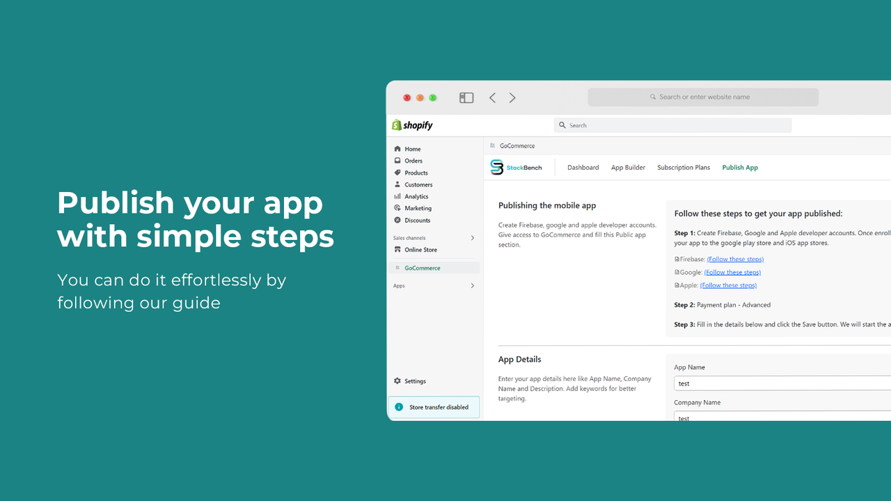 Publish the Android and iOS app with simple steps